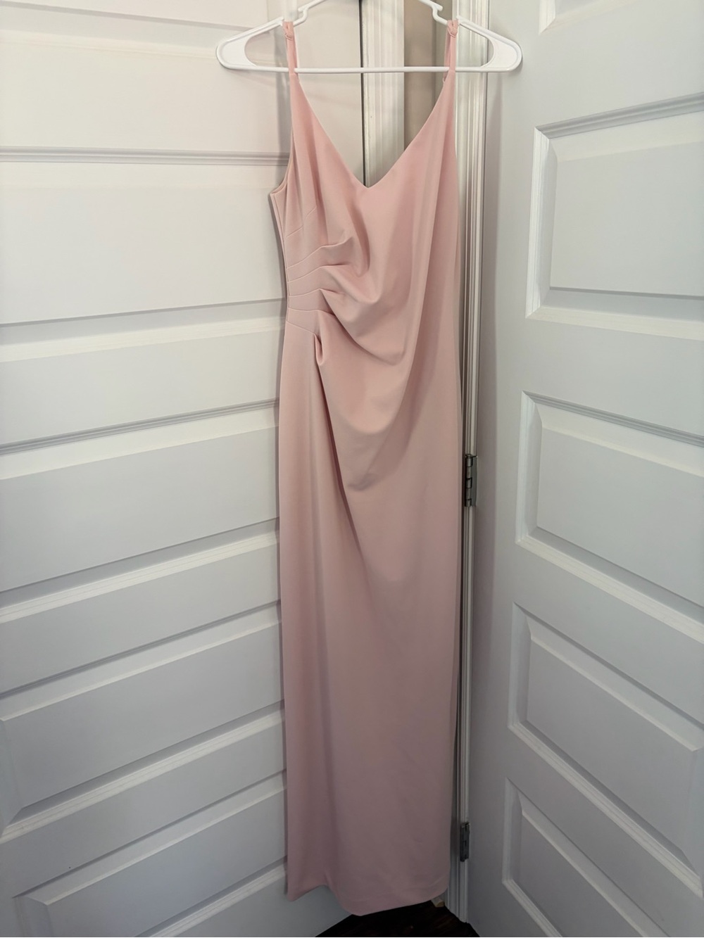 David's Bridal Light Blush Cowl Neck Slip Dress